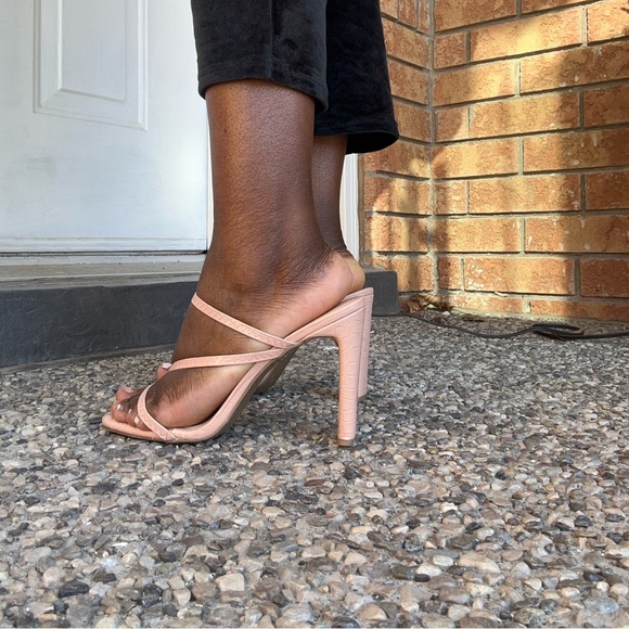 SIZE 10 | BEIGE OPEN BACK HEELS - Picture 7 of 7